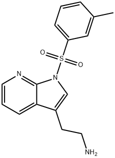 1H-Pyrrolo[2,3-b]pyridine-3-ethanamine, 1-[(3-methylphenyl)sulfonyl]- 结构式