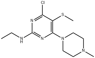 N-Ethyl-4-chloro-6-(4-methylpiperazino)-5-(methylthio)pyrimidin-2-amine 结构式