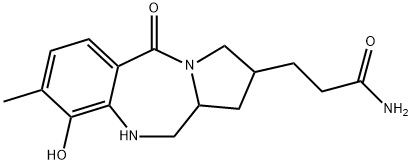 1H-Pyrrolo(2,1-c)(1,4)benzodiazepine-2-propionamide, 2,3,5,10,11,11a-h exahydro-9-hydroxy-8-methyl-5-oxo- 结构式