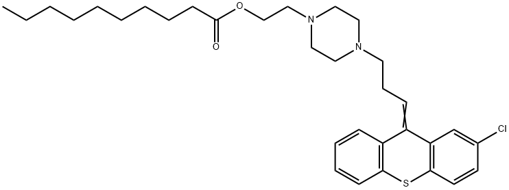 2-[4-[3-(2-chloro-9H-thioxanthen-9-ylidene)propyl]piperazinyl] decanoate 结构式