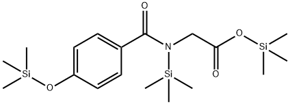 N-(Trimethylsilyl)-N-[4-(trimethylsiloxy)benzoyl]glycine trimethylsilyl ester 结构式