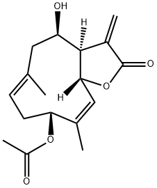 (3aR,4R,6E,9R,10Z,11aR)-9-Acetoxy-3a,4,5,8,9,11a-hexahydro-4-hydroxy-6,10-dimethyl-3-methylenecyclodeca[b]furan-2(3H)-one 结构式