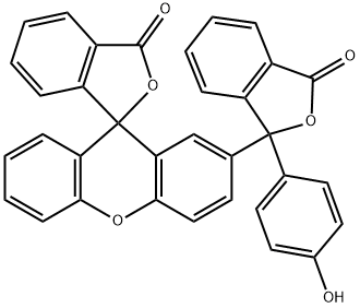 2'-[1,3-Dihydro-1-(4-hydroxyphenyl)-3-oxoisobenzofuran-1-yl]spiro[isobenzofuran-1(3H),9'-[9H]xanthen]-3-one 结构式