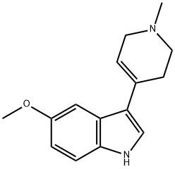 5-Methoxy-3-(1-methyl-1,2,3,6-tetrahydropyridin-4-yl)-1H-indole 结构式