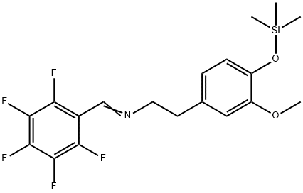 3-Methoxy-N-[(pentafluorophenyl)methylene]-4-[(trimethylsilyl)oxy]benzeneethanamine 结构式