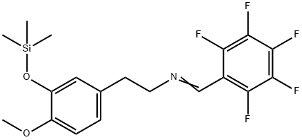 4-Methoxy-N-[(pentafluorophenyl)methylene]-3-[(trimethylsilyl)oxy]benzeneethanamine 结构式