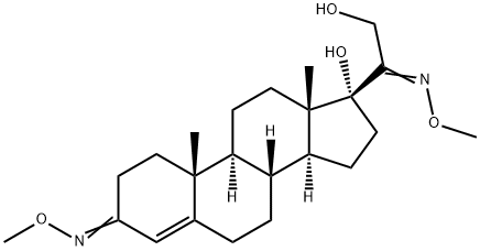 17,21-Dihydroxypregn-4-ene-3,20-dione bis(O-methyl oxime) 结构式