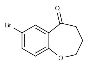 7-溴-3,4-二氢-2H-苯并[B]氧杂环庚烷-5-酮 结构式