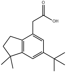 2,3-Dihydro-1,1-dimethyl-6-tert-butyl-1H-indene-4-acetic acid 结构式