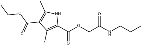 1H-Pyrrole-2,4-dicarboxylicacid,3,5-dimethyl-,4-ethyl2-[2-oxo-2-(propylamino)ethyl]ester(9CI) 结构式
