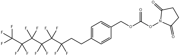 N-[4-(3,3,4,4,5,5,6,6,7,7,8,8,8-十三氟辛基)苄氧基羰酰氧基]琥珀酰亚胺 结构式