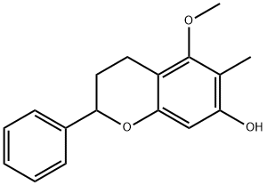 3,4-Dihydro-5-methoxy-6-methyl-2-phenyl-2H-1-benzopyran-7-ol 结构式