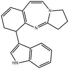 2,3,5,6-Tetrahydro-5-(1H-indol-3-yl)-1H-pyrrolo[2,1-b][1,3]benzodiazepine 结构式