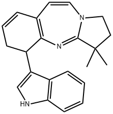 2,3,5,6-Tetrahydro-5-(1H-indol-3-yl)-3,3-dimethyl-1H-pyrrolo[2,1-b][1,3]benzodiazepine 结构式