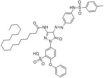 1-(3-SULFO-4-PHENOXY-PHENYL)-3-OCTADECANAMIDO-4-[(4-TOLYSULFONAMIDO)-PHENYLAZO]-5-PYRAZOLINE-5-ONE 结构式