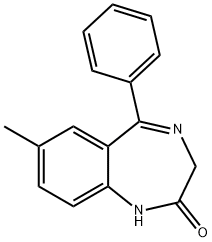 2,3-Dihydro-7-methyl-5-phenyl-1H-1,4-benzodiazepin-2-one 结构式