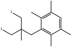 3-[3-Iodo-2-(iodomethyl)-2-methylpropyl]-1,2,4,5-tetramethylbenzene 结构式