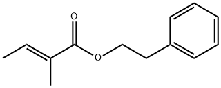(E)-2-甲基-2-丁烯酸-2-苯乙酯 结构式