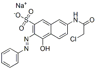 SODIUM 7-[(CHLOROACETYL)AMINO]-4-HYDROXY-3-(PHENYLAZO)NAPHTHALENE-2-SULPHONATE 结构式