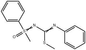 S-Methyl-N-[(methylthio)(phenylimino)methyl]-S-phenylsulfoximide 结构式