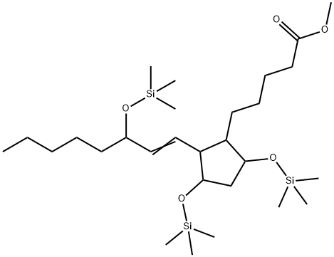 3,5-Bis[(trimethylsilyl)oxy]-2-[3-[(trimethylsilyl)oxy]-1-octenyl]cyclopentanepentanoic acid methyl ester 结构式