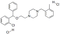 1-[2-[(2-氯苯基)苯基甲氧基]乙基]-4-[(邻甲苯基)甲基]哌嗪二盐酸盐 结构式
