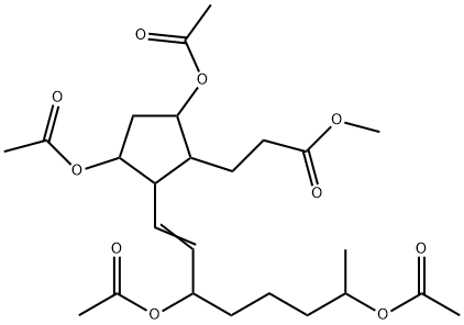 3,5-Bis(acetyloxy)-2-[3,7-bis(acetyloxy)-1-octenyl]cyclopentanepropanoic acid methyl ester 结构式