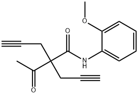 2-Acetyl-N-(2-methoxyphenyl)-2-(2-propynyl)-4-pentynamide 结构式