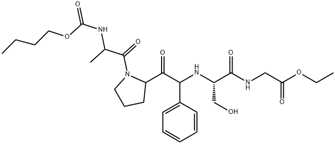 Glycine, N-[N-[2-[1-[2-[(butoxycarbonyl)amino]-1-oxopropyl]-2-pyrrolid inyl]-2-oxo-1-phenylethyl]-L-seryl]-, ethyl ester 结构式