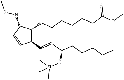 (13E,15S)-9-(Methoxyimino)-15-[(trimethylsilyl)oxy]-10,13-prostadien-1-oic acid methyl ester 结构式