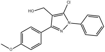 5-CHLORO-3-(4-METHOXYPHENYL)-1-PHENYL-1H-PYRAZOLE-4-METHANOL 结构式