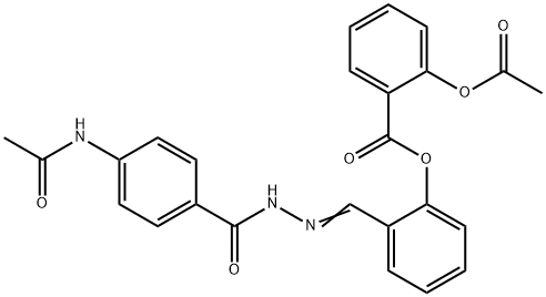 2-Acetyloxybenzoic acid 2-[[2-[4-(acetylamino)benzoyl]hydrazono]methyl]phenyl ester 结构式