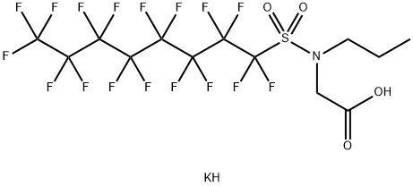 N-[(十七氟辛基)磺酰基]-N-丙基甘氨酸钾 结构式