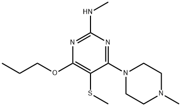 N-Methyl-4-(4-methylpiperazino)-5-methylthio-6-propyl-2-pyrimidinamine 结构式