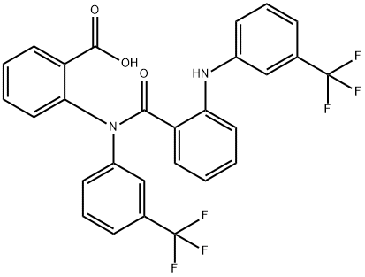 Benzoic  acid,  2-[[3-(trifluoromethyl)phenyl][2-[[3-(trifluoromethyl)phenyl]amino]benzoyl]amino]- 结构式