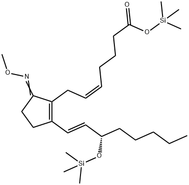 (5Z,13E,15S)-9-(Methoxyimino)-15-(trimethylsiloxy)prosta-5,8(12),13-trien-1-oic acid trimethylsilyl ester 结构式