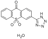 3-(1H-四唑-5-基)-9H-硫代呫吨-9-酮10,10-二氧化物一水 结构式