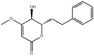 (5S,6S)-4-Methoxy-5-hydroxy-6-phenethyl-5,6-dihydro-2H-pyran-2-one 结构式
