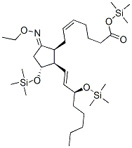 Prosta-5,13-dien-1-oic acid, 9-(ethoxyimino)-11,15-bis[(trimethylsilyl )oxy]-, trimethylsilyl ester, (5Z,8beta,9E,11alpha,13E,15S)- 结构式
