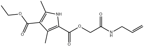 1H-Pyrrole-2,4-dicarboxylicacid,3,5-dimethyl-,4-ethyl2-[2-oxo-2-(2-propenylamino)ethyl]ester(9CI) 结构式