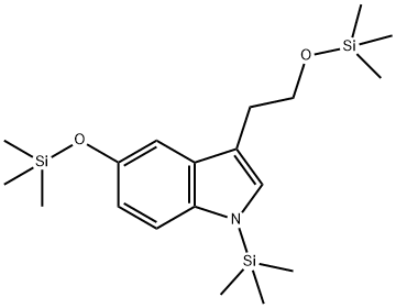 1H-Indole, 1-(trimethylsilyl)-5-[(trimethylsilyl)oxy]-3-[2-[(trimethyl silyl)oxy]ethyl]- 结构式