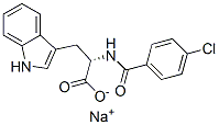 sodium N-(4-chlorobenzoyl)-L-tryptophanate 结构式