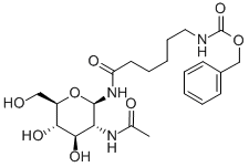 2-乙酰氨基-N',N-CBZ-Ε-氨基己酰基-2-脱氧-Β-D-吡喃葡萄糖基胺 结构式