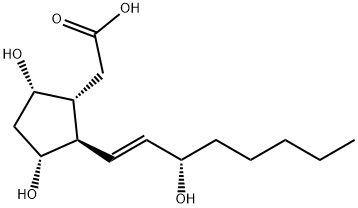 (1R,2R,3R,5S)-3,5-二羟基-2-[(1E,3S)-3-羟基-1-辛烯基]环戊烷乙酸 结构式