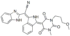 alpha.-[2,3-dihydro-3-[tetrahydro-1-(3-methoxypropyl)-3-methyl-2,4,6-trioxo-5(2H)-pyrimidinylidene]-1H-isoindol-1-ylidene]-1H-benzimidazole-2-acetonitrile 结构式