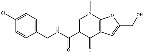 Furo[2,3-b]pyridine-5-carboxamide,  N-[(4-chlorophenyl)methyl]-4,7-dihydro-2-(hydroxymethyl)-7-methyl-4-oxo- 结构式