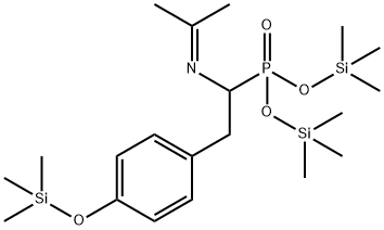 [1-(Isopropylideneamino)-2-[4-(trimethylsiloxy)phenyl]ethyl]phosphonic acid bis(trimethylsilyl) ester 结构式