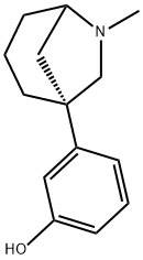 (-)-3-[6-Methyl-6-azabicyclo[3.2.1]octan-1-yl]phenol 结构式