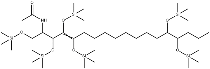 N-[2,3,4,13,14-Pentakis[(trimethylsilyl)oxy]-1-[[(trimethylsilyl)oxy]methyl]-3-heptadecenyl]acetamide 结构式