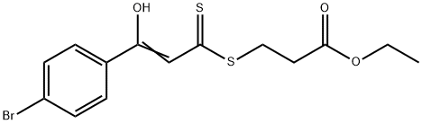 3-[[3-(4-Bromophenyl)-3-hydroxy-1-thioxo-2-propenyl]thio]propionic acid ethyl ester 结构式